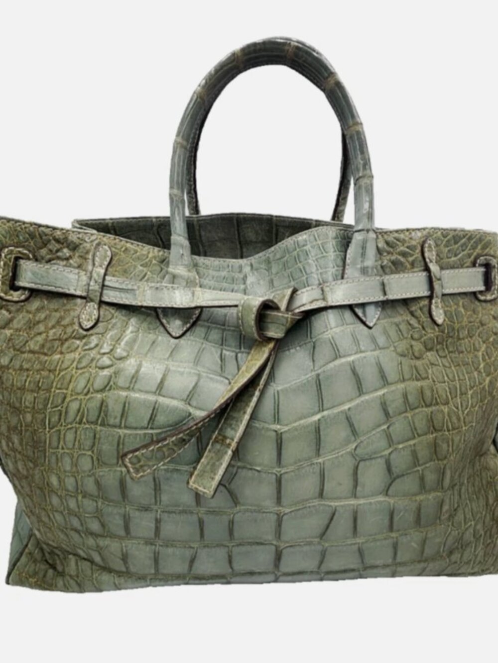 Bamford Ombre Green Crocodile Leather Tote Bag